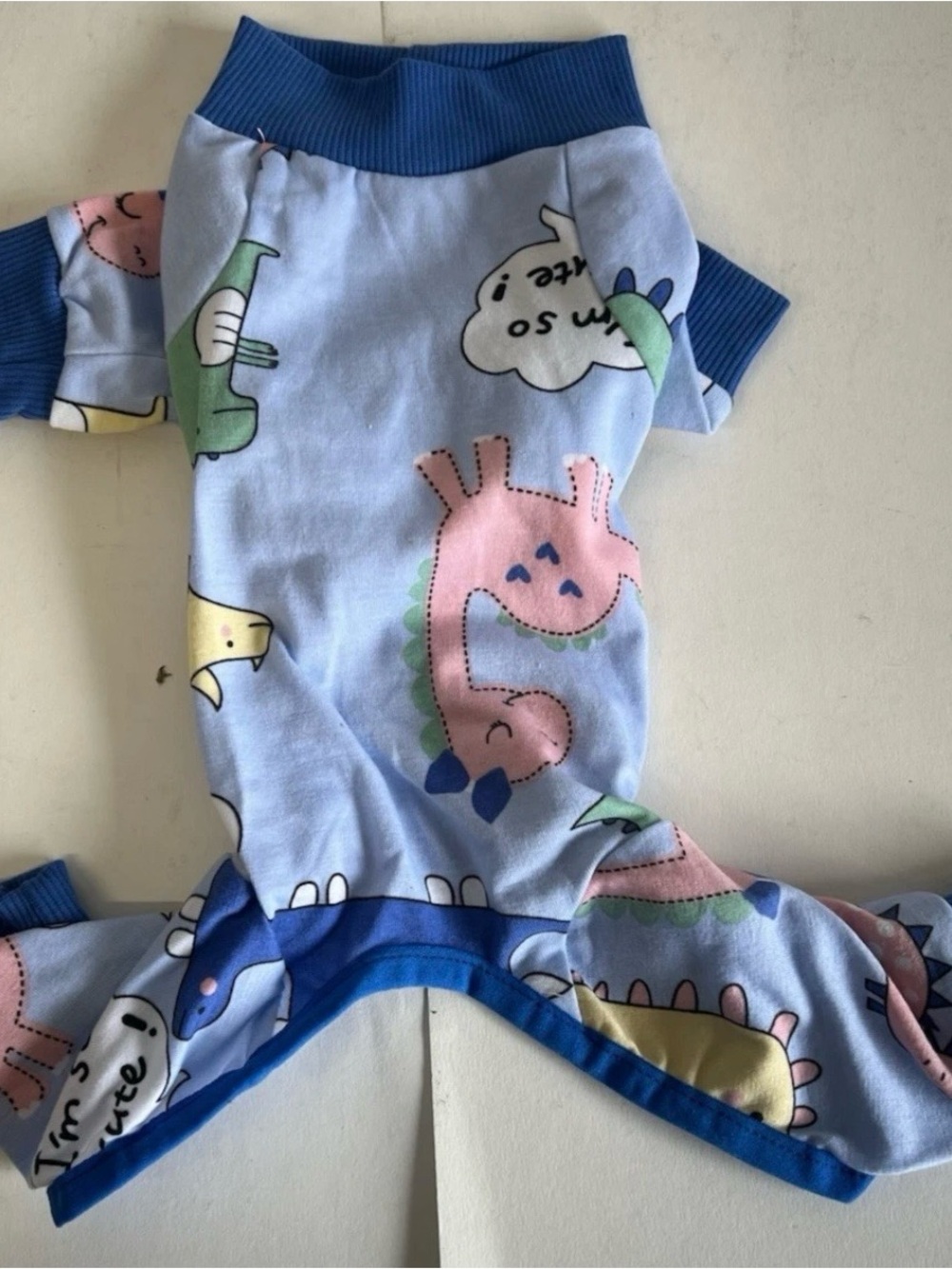 Dog Recovery Suit Size S Dinosaur Abdominal Wounds Surgery